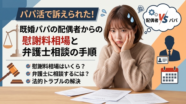 パパ活で訴えられた!既婚パパの配偶者からの慰謝料相場と弁護士相談の手順